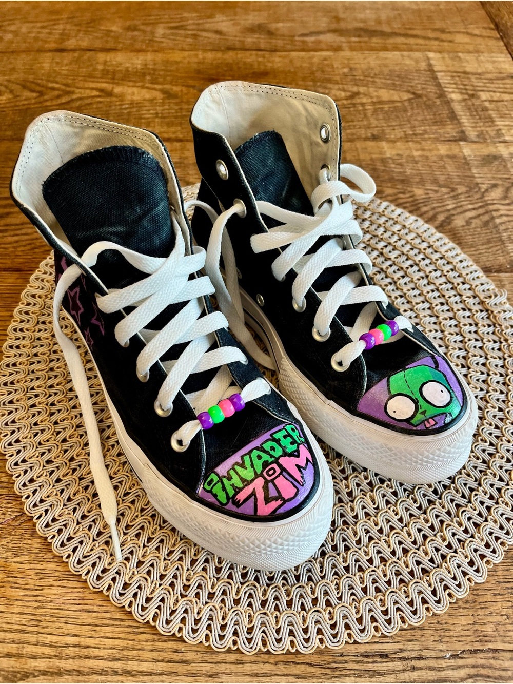 Hand-Painted Invader Zim Converse Platform Women’s Sneakers  Size 6
